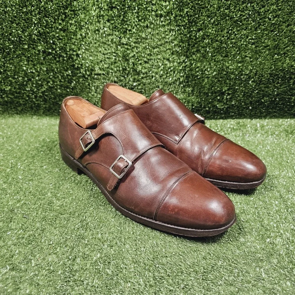 Meermin Mallorca Double Monk Strap Brown Leather Dress Shoes Mens Size 10